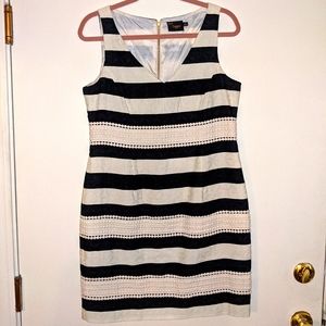 Just...Taylor Striped Dress with Lace Accent
